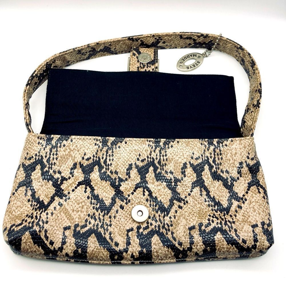 Steve Madden Snakeskin Pattern Tan And Black Wome… - image 8